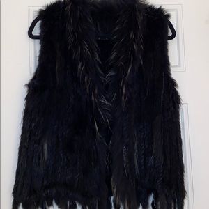 black fur vest - 100% real fur